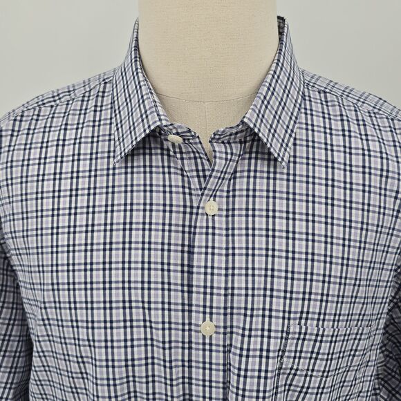 UNTUCKit Prunier Blue Check Short Sleeve Shirt Men's XXXL - Picture 1 of 6